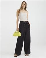 River Island Womens Wide Leg Jeans Brown Paperbag Belted Trousers Pants Bottoms - 18 Regular