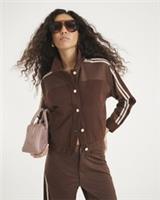 River Island Womens Denim Jacket Brown Long Sleeve Hybrid Outerwear Top - L Regular