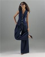 River Island Womens Tab Jeans Indigo Tailored Wide Leg Trousers Pants Bottoms - 8 Regular Regular