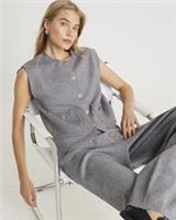 River Island Womens Waistcoat Grey Clean Knitted Sleeveless Crew Neck Jumper Top - M Regular