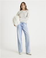 River Island Womens Jumper Cream Boucle Embellished Sweater Pullover Top - L Regular