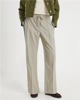 River Island Womens Joggers Beige Check Side Stripe Tailored Pants Bottoms - 8 Regular Regular