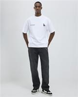 River Island Mens T-Shirt White Doberman Stillness Crew Neck T Shirt Tee Top - M Regular