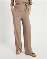 River Island Womens Wide Leg Trousers Beige Textured Elasticated Pants Bottoms - XL Regular