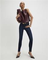 River Island Womens Shell Top Red Faux Leather Sleeveless Round Neck Blouse - 14 Regular