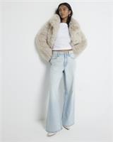 River Island Womens Straight Jeans Petite High Waisted Relaxed Trousers Bottoms - 12 Extra Short Petites