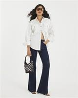 River Island Womens Flared Jeans Indigo High Rise Denim Trousers Pants Bottoms - 14 Regular Regular