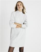 River Island Womens Mini Jumper Dress Grey Knitted Long Sleeve High Neck - S Regular