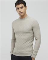 River Island Mens Jumper Beige Muscle Fit Textured Crew Sweater Pullover Top - XS Regular
