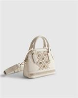 River Island Womens Crossbody Bag White Studded Detail Grab Handles Zip
