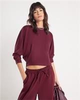 River Island Womens Sweatshirt Red Premium Batwing Sleeve Crew Neck Top - S Regular