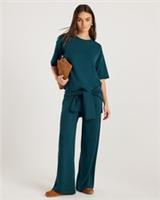 River Island Womens Joggers Green Premium Wide Leg Trousers Pants Bottoms - S Regular