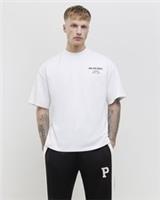 River Island Mens T-Shirt White Oversized Fit Palais Dept Crew T Shirt Tee Top - M Regular