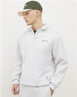 River Island Mens Polo Shirt Grey Sanctuaire Club Collared 1/4 Button Top - XL Regular