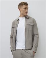 River Island Mens Shacket Beige Muscle Fit Collared Zipped Outerwear Top - L Regular