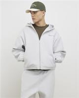 River Island Mens Hoodie Grey Oversized Fit Zip Heavyweight Sweatshirt Top - L Regular