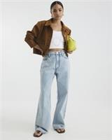 River Island Womens Straight Jeans Petite Blue High Rise Relaxed Pants Bottoms - 12 Extra Short Petites