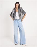 River Island Womens Wide Leg Jeans Blue Pyjama Style Trousers Pants Bottoms - 8 Regular Regular