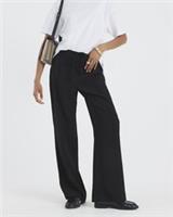 River Island Womens Smart Joggers Black Elasticated Wide Leg Pants Bottoms - S Regular