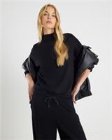 River Island Womens Top Black Premium Long Sleeve Midweight High Neck Blouse - L Regular