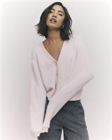 River Island Womens Cardigan Pink Tipped Knitted Button Long Sleeve Jumper Top - M Regular