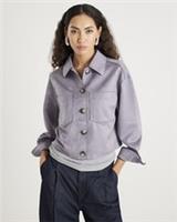 River Island Womens Overshirt Blue Faux Suede Collared Button Outerwear Top - 6 Regular