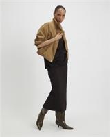 River Island Womens Maxi Skirt Brown Premium Elasticated Waist Fitted Bottom - L Regular