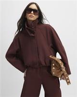 River Island Womens Bomber Jacket Brown Tailored Funnel Neck Outerwear Top - 16 Regular