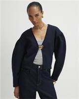 River Island Womens Cardigan Navy Long Sleeve Button Detail V-Neck Jumper Top - L Regular