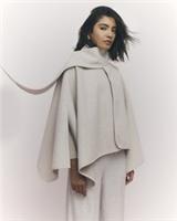 River Island Womens Cape Cream Scarf Funnel Neck Wrap Style Outerwear Top