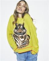 River Island Womens Jumper Yellow Tiger Graphic Knitted Pullover Sweater Top - M Regular