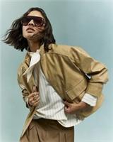 River Island Womens Bomber Jacket Beige Vinyl Funnel Neck Outerwear Top - XS Regular