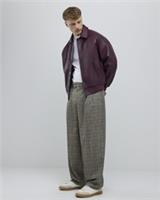 River Island Mens Trousers Brown Wide Leg Chequered Print Pants Bottoms - 34 Regular Regular