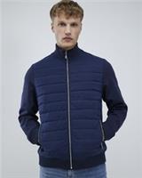 River Island Mens Jacket Navy Funnel Hybrid Padded Zip Funnel Neck Outerwear Top - M Regular