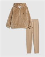 River Island Girls Hoodie & Leggings Set Cosy Cable 2 Piece Hooded Long Sleeve - 11-12 Years Regular