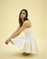 River Island Womens Mini Dress White Sleeveless Corset Detail Square Neck - 14 Regular