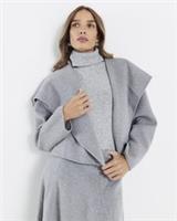River Island Womens Jacket Grey Handmade Wool Blend Waterfall Outerwear Top - M Regular