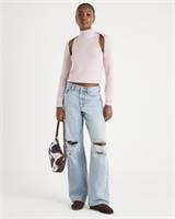 River Island Womens Shrug Top Pink Knit 2 in 1 Sleeveless High Neck Blouse - S Regular