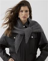 River Island Womens Scarf RI Studio Grey Knit Tie Alpaca Blend Accessory