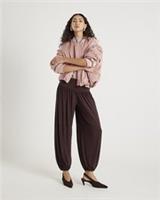 River Island Womens Trousers Brown Balloon Leg Elasticated Waist Pants Bottoms - M Regular