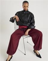 River Island Womens Trousers Red Mesh Tie Waist Balloon Leg Pants Bottoms - S Regular