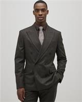 River Island Mens Suit Jacket Brown Slim Fit Check Double Breasted Outerwear Top - 34 Regular Regular