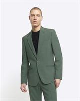 River Island Mens Suit Jacket Green Slim Fit Single Breasted Notch Outerwear Top - 48 Long Regular