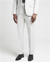 River Island Mens Suit Trousers Cream Slim Fit Textured Fabric Pants Bottoms - 26 Regular Regular