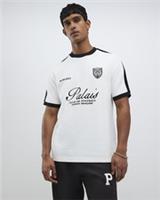River Island Mens T-Shirt White Regular Fit Palais Badge Crew Neck Tee Top - 2XL Regular
