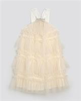 River Island Girls Dress Cream Tulle Layered Halter Neck Sleeveless Casual