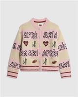 River Island Girls Cardigan Nephthys Pink Aprs Ski Crew Neck Button Jumper Top
