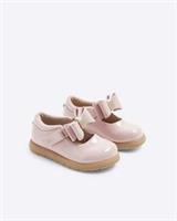 River Island Mini Girls Mary Jane Shoes Pink Patent Bow Memory Foam Shoes