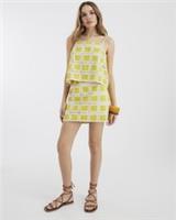 River Island Womens Mini Skirt Yellow Crochet Detail Zip Fastening Bottom - 6 Regular