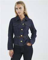 River Island Womens Jacket Petite Blue Denim Belted Peplum Outerwear Top - 8 Petites